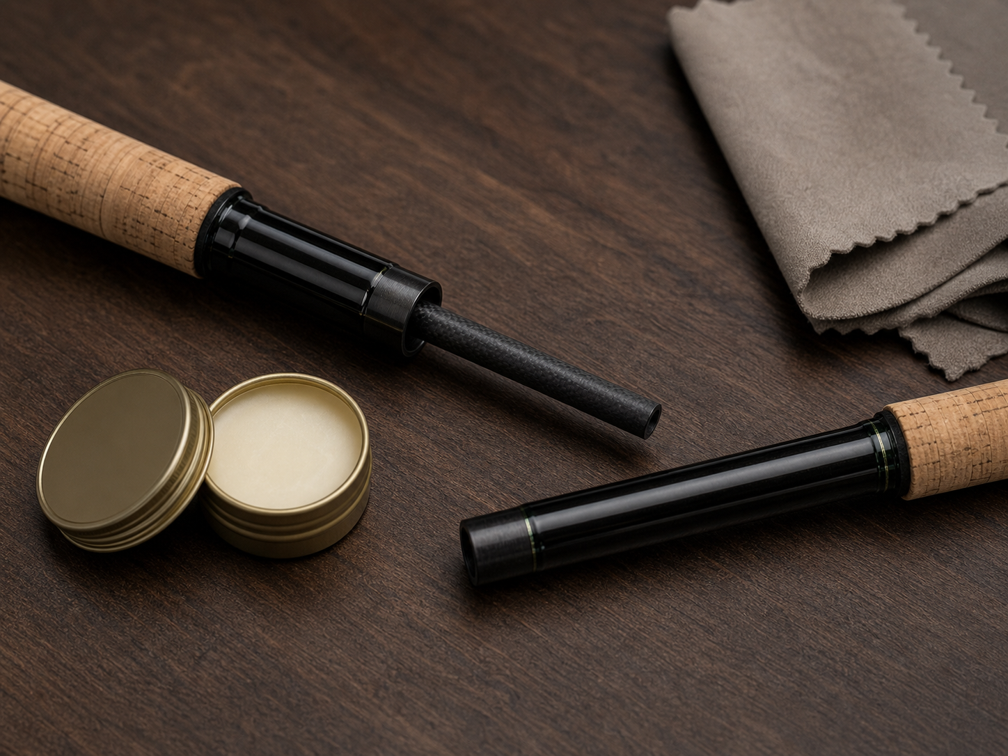 Ferrule wax with separated fishing rod joint sections
